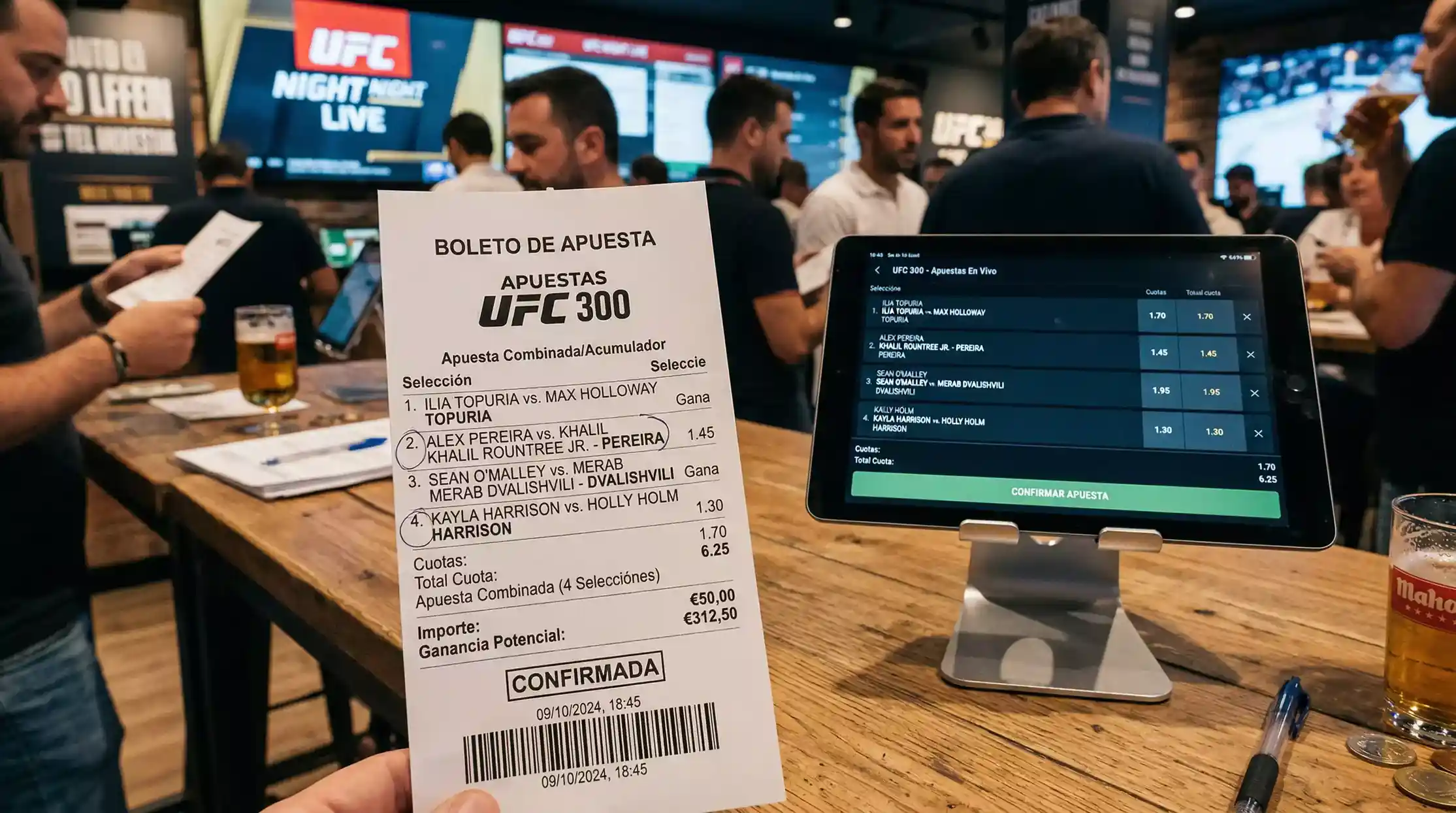 Apuestas combinadas parlays en UFC