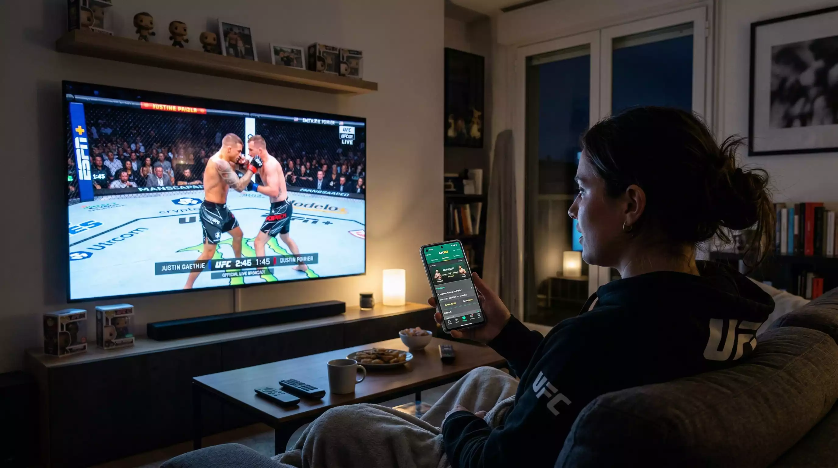 Apuestas UFC en vivo durante un combate en el octágono