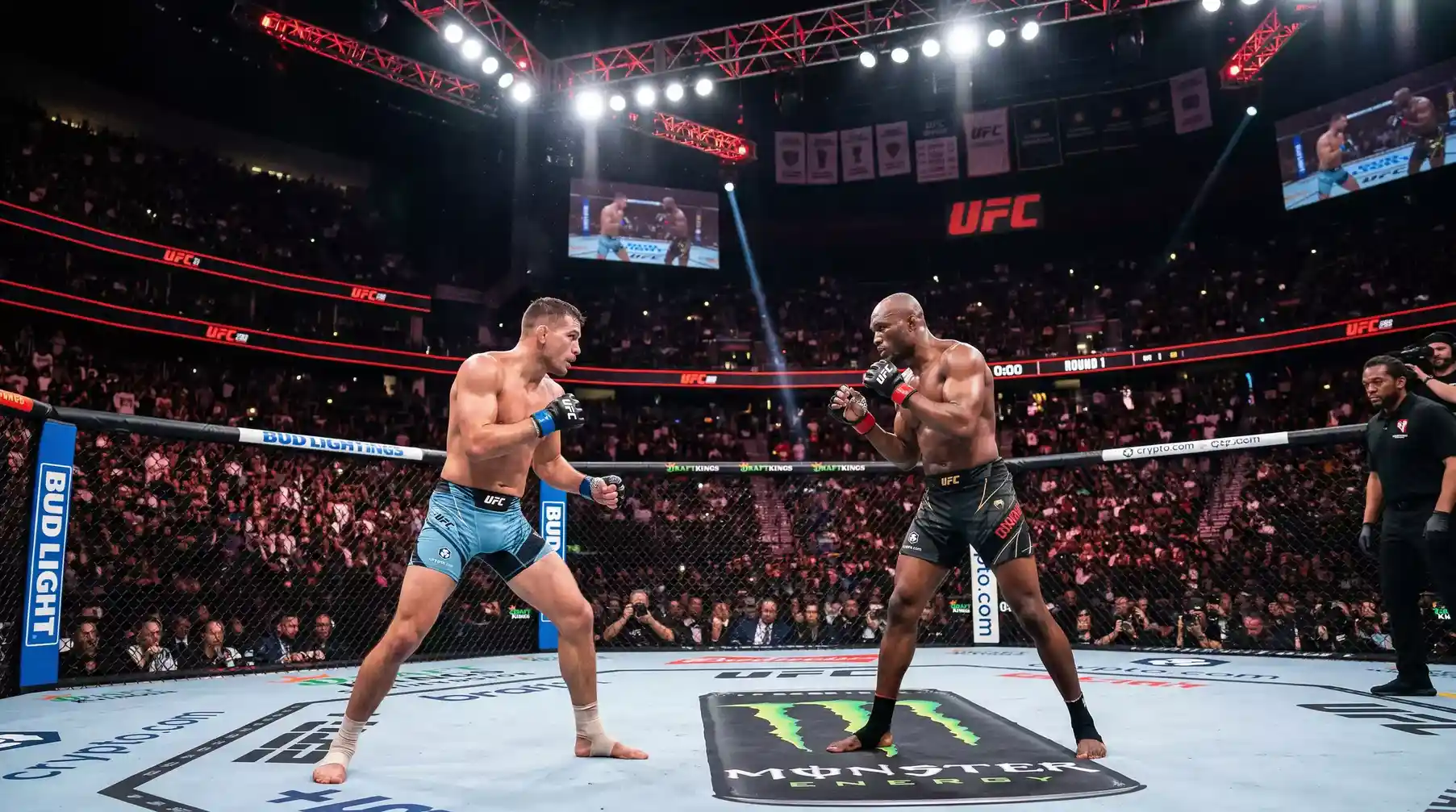 Mercados de apuestas UFC con luchadores en el octágono